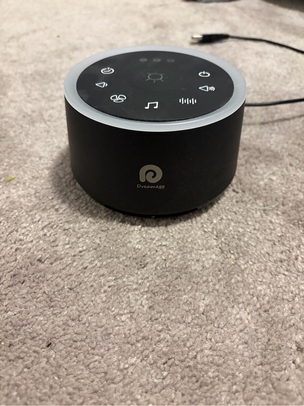 Portable Black Sound and Sleep Machine with Night Light
